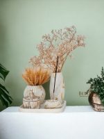 ست دکوری گلدان و قندان و سینی و استند عود