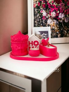 دکوری رو میزی ست دخترانه کاروسل به همراه شمع