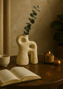 گلدان دفرمه پلی استر کد ۱۰ رنگ کرم کره ای